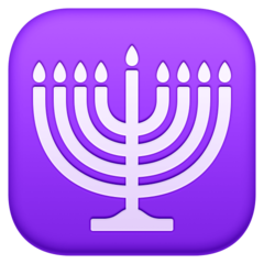 Bagaimana Menorah emoji terlihat di Facebook.