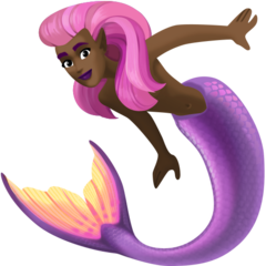 Hoe Sirene: donkere huidskleur emoji eruit ziet op Facebook.