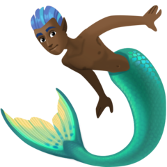 Bagaimana Merman: Dark Skin Tone emoji terlihat di Facebook.