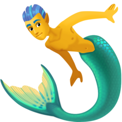 Cómo se ve el emoji Sirena hombre en Facebook.