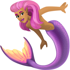 Cómo se ve el emoji Persona sirena: tono de piel medio en Facebook.