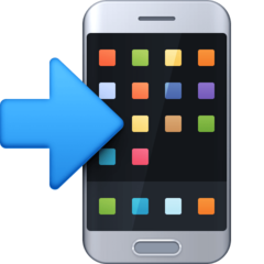 Cómo se ve el emoji Móvil con una flecha en Facebook.