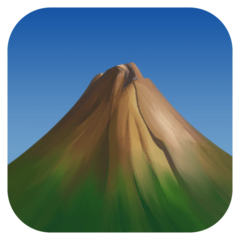 Bagaimana Mountain emoji terlihat di Facebook.