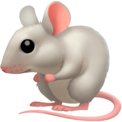 Bagaimana Tikus putih emoji terlihat di Facebook.