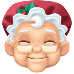 How Mrs. Claus: Light Skin Tone emoji looks on Facebook.