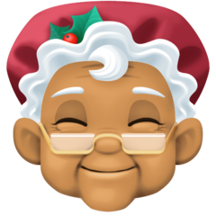 Cómo se ve el emoji Mamá Noel: tono de piel medio en Facebook.