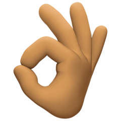 How OK Hand: Medium Skin Tone emoji looks on Facebook.