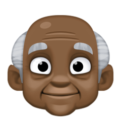 Bagaimana Old Man: Dark Skin Tone emoji terlihat di Facebook.