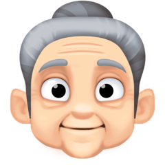 Bagaimana Old Woman: Light Skin Tone emoji terlihat di Facebook.