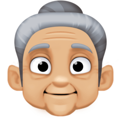 Bagaimana Old Woman: Medium-Light Skin Tone emoji terlihat di Facebook.