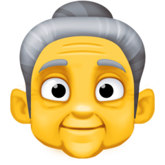 Bagaimana Old Woman emoji terlihat di Facebook.