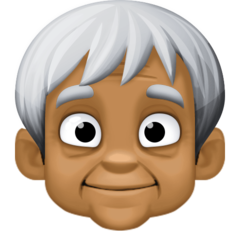 Bagaimana Older Person: Medium-Dark Skin Tone emoji terlihat di Facebook.