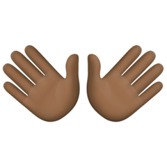 Bagaimana Open Hands: Dark Skin Tone emoji terlihat di Facebook.