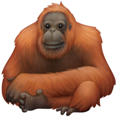 Bagaimana Orangutan emoji terlihat di Facebook.