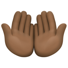 Bagaimana Palms up Together: Dark Skin Tone emoji terlihat di Facebook.