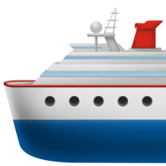 Bagaimana Passenger Ship emoji terlihat di Facebook.