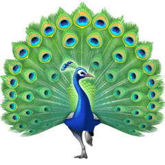 Bagaimana Peacock emoji terlihat di Facebook.