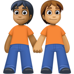 Bagaimana People Holding Hands: Medium-Dark Skin Tone, Medium Skin Tone emoji terlihat di Facebook.