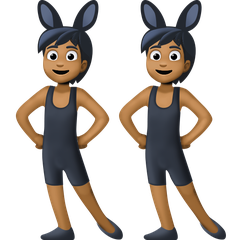 A quoi ressemblent les emoji Personnes avec des oreilles de lapin : peau mate sur Facebook.