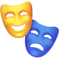 Cómo se ve el emoji Máscaras de teatro en Facebook.