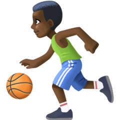 Hoe Basketbalspeler: donkere huidskleur emoji eruit ziet op Facebook.