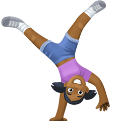 Bagaimana Person Cartwheeling: Medium-Dark Skin Tone emoji terlihat di Facebook.