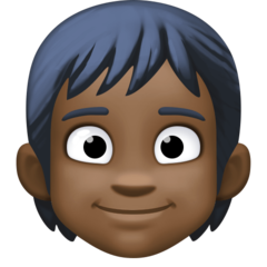 Bagaimana Person: Dark Skin Tone emoji terlihat di Facebook.