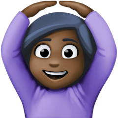 How Person Gesturing OK: Dark Skin Tone emoji looks on Facebook.