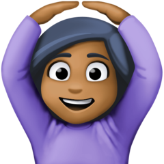 Bagaimana Person Gesturing OK: Medium-Dark Skin Tone emoji terlihat di Facebook.