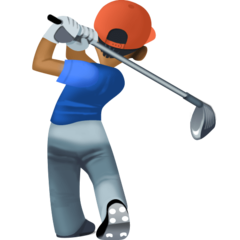 Hoe Golfer: donkergetinte huidskleur emoji eruit ziet op Facebook.