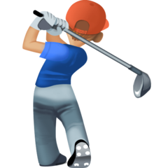 How Person Golfing: Medium-Light Skin Tone emoji looks on Facebook.