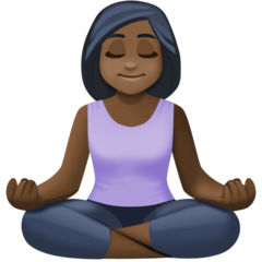 How Person in Lotus Position: Dark Skin Tone emoji looks on Facebook.