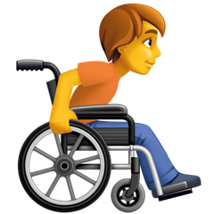 Πώς φαίνεται το emoji Άτομο σε χειροκίνητο αναπηρικό αμαξίδιο με κατεύθυνση προς τα δεξιά στο Facebook.