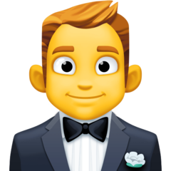 Bagaimana Person in Tuxedo emoji terlihat di Facebook.