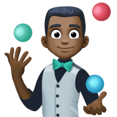 Bagaimana Person Juggling: Dark Skin Tone emoji terlihat di Facebook.