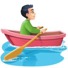 How Person Rowing Boat: Light Skin Tone emoji looks on Facebook.