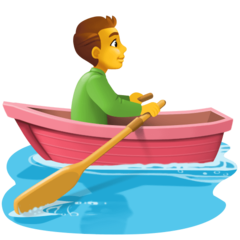 Bagaimana Person Rowing Boat emoji terlihat di Facebook.