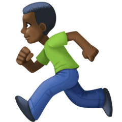 How Person Running: Dark Skin Tone emoji looks on Facebook.