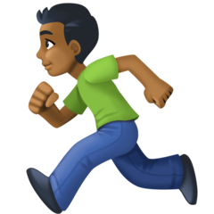 How Person Running: Medium-Dark Skin Tone emoji looks on Facebook.