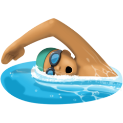 Bagaimana Person Swimming: Medium Skin Tone emoji terlihat di Facebook.