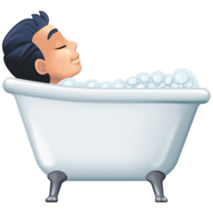 Bagaimana Person Taking Bath: Light Skin Tone emoji terlihat di Facebook.