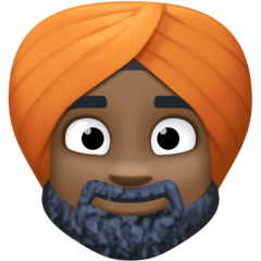 Jak wygląda emoji Osoba w turbanie: karnacja ciemna w Facebook.