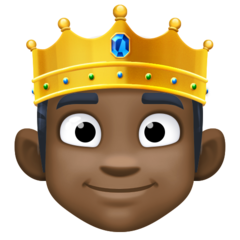 A quoi ressemblent les emoji Personne avec une couronne : peau foncée sur Facebook.