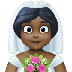 Bagaimana Person with Veil: Dark Skin Tone emoji terlihat di Facebook.