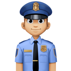 How Police Officer: Medium-Light Skin Tone emoji looks on Facebook.