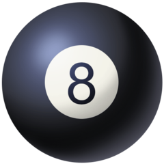 How Pool 8 Ball emoji looks on Facebook.