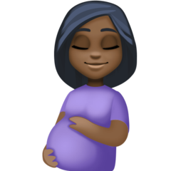 Bagaimana Pregnant Woman: Dark Skin Tone emoji terlihat di Facebook.