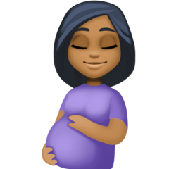 A quoi ressemblent les emoji Femme enceinte : peau mate sur Facebook.