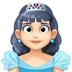 Bagaimana Princess: Light Skin Tone emoji terlihat di Facebook.