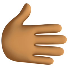 How Rightwards Hand: Medium-Dark Skin Tone emoji looks on Facebook.